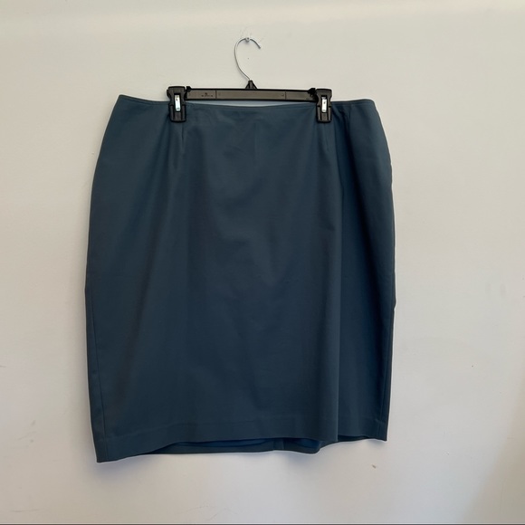 NEW Jones New York Cotton Faille Skirt Slate Blue - Picture 2 of 11